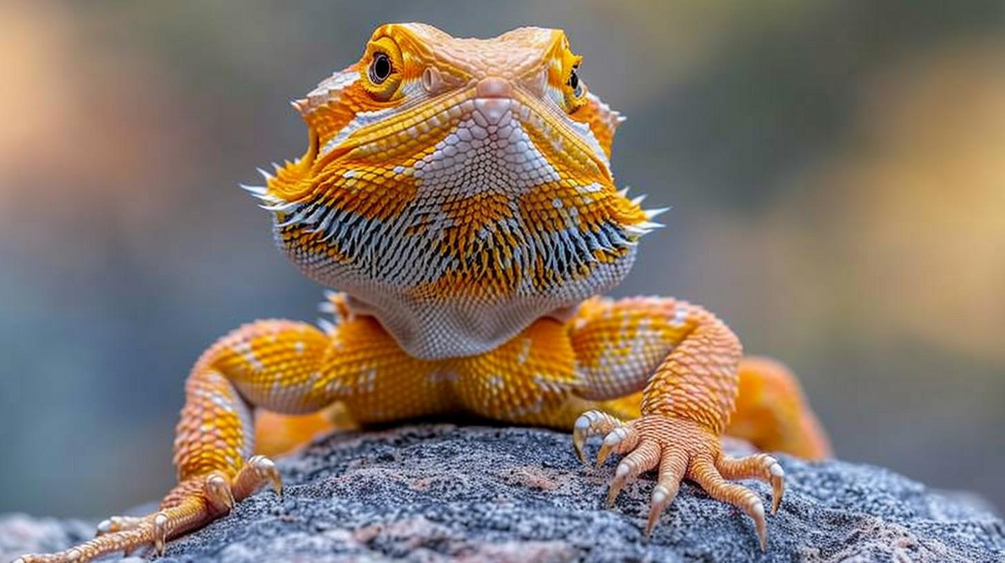 Happy bearded dragon basking in the ideal humidity bliss at home