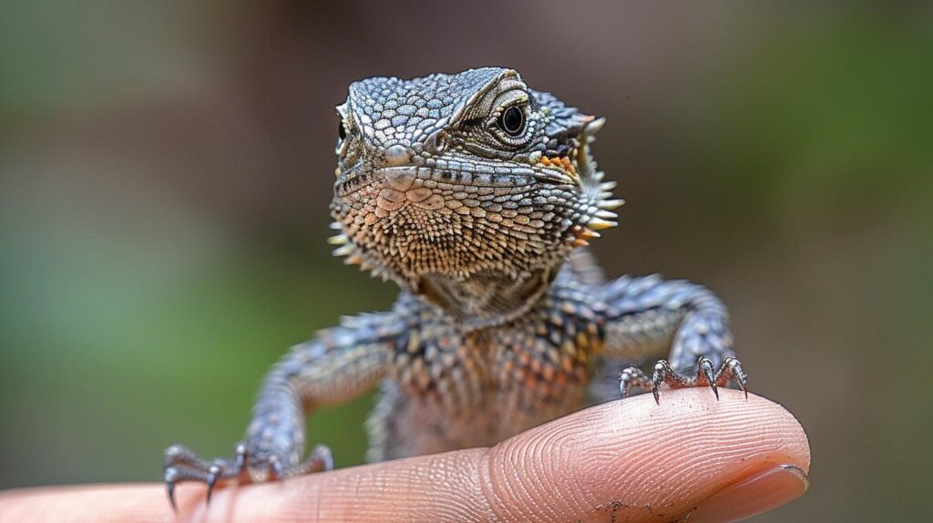 A lizard getting its routine vet check-up