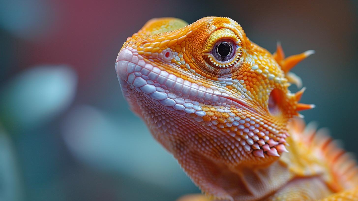 LIZARD VET VISITS moment showing a vet gently examining a colorful lizard