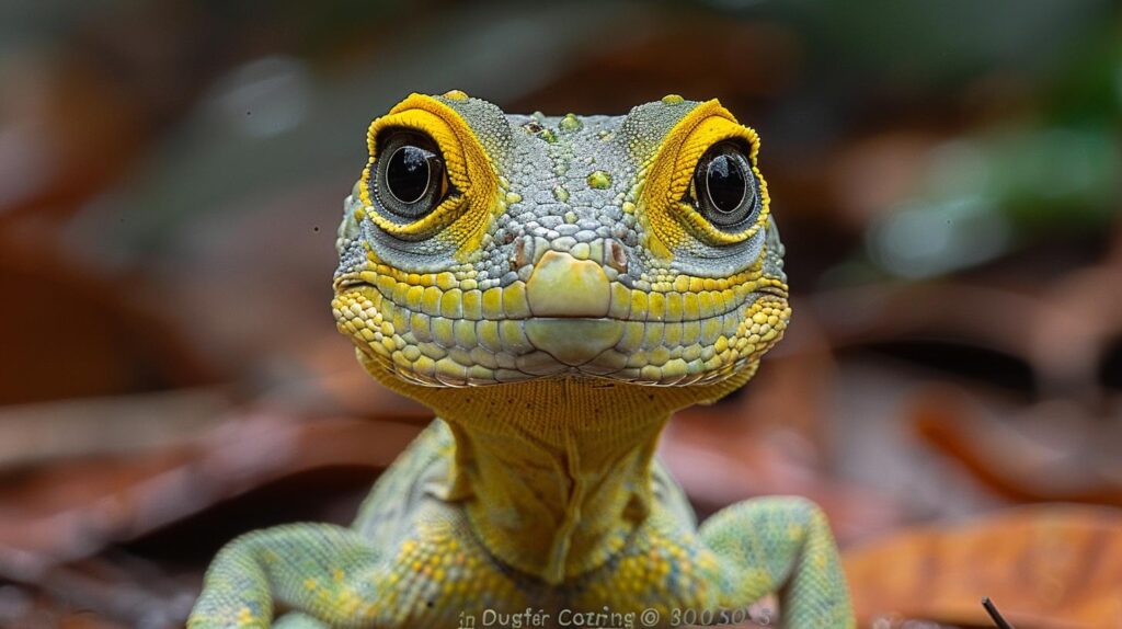 A sick lizard showing signs of a common reptile illness or stress