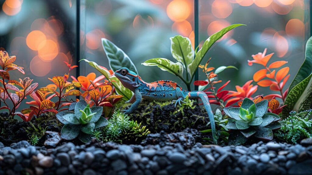 A cozy area for SHIELDING TERRARIUM REPTILES from too much light