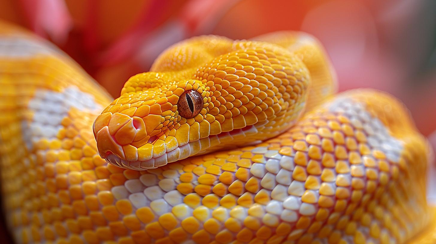 Close-up of a vet's hands during a snake health visit, checking a snake's scales for any issues