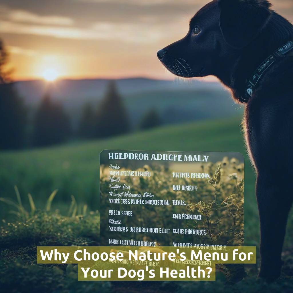 Why Choose Nature's Menu for Your Dog's Health?
